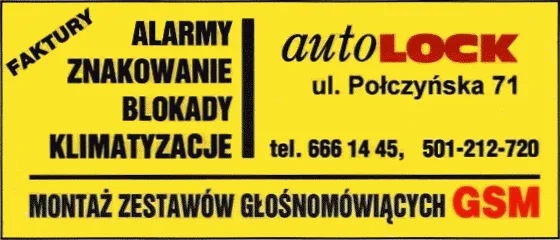 AutoLock Warszawa ogłoszenie z Informatora Auto Moto
